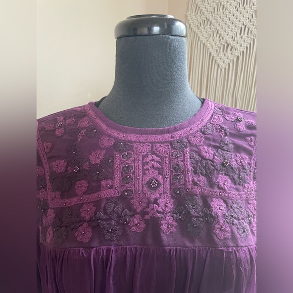 SOLD | Free People Retro Sheer Blouse in Dark Purple - SOLD - Picture 7 of 16